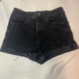Black Garage Denim Mom Jean Shorts